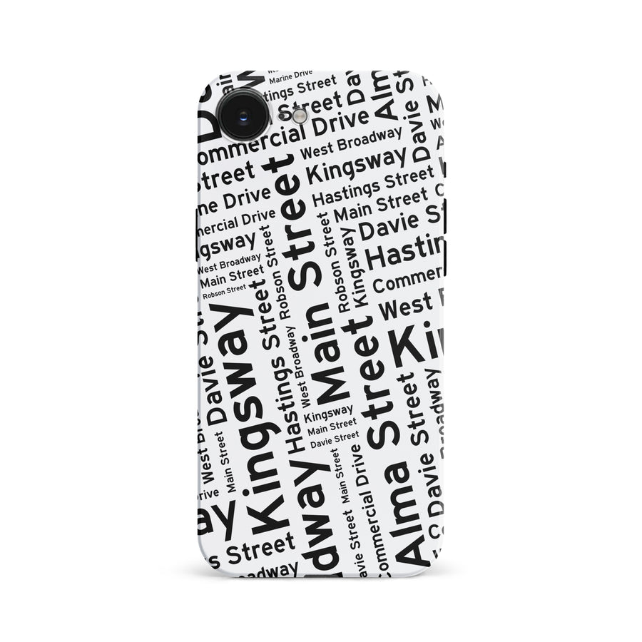 Vancouver Street Names Canadiana Phone Case - White