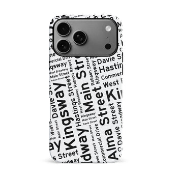 iPhone 17 Pro Max Vancouver Street Names Canadiana Phone Case White