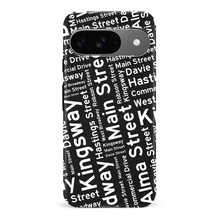 Google Pixel 9 Vancouver Street Names Canadiana Phone Case - Black