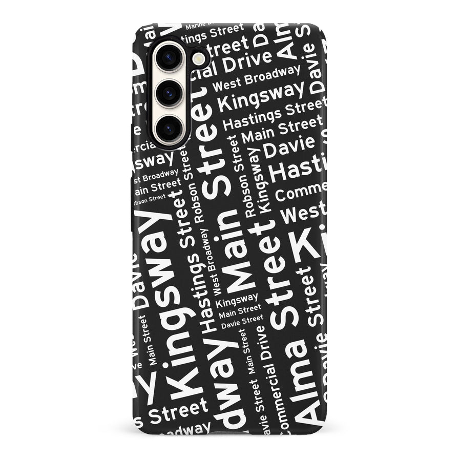 Samsung Galaxy S23 Vancouver Street Names Canadiana Phone Case - Black