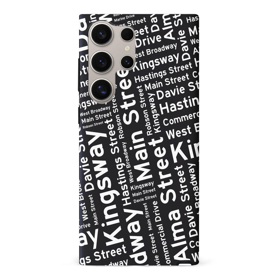 Vancouver Street Names Canadiana Phone Case - Black