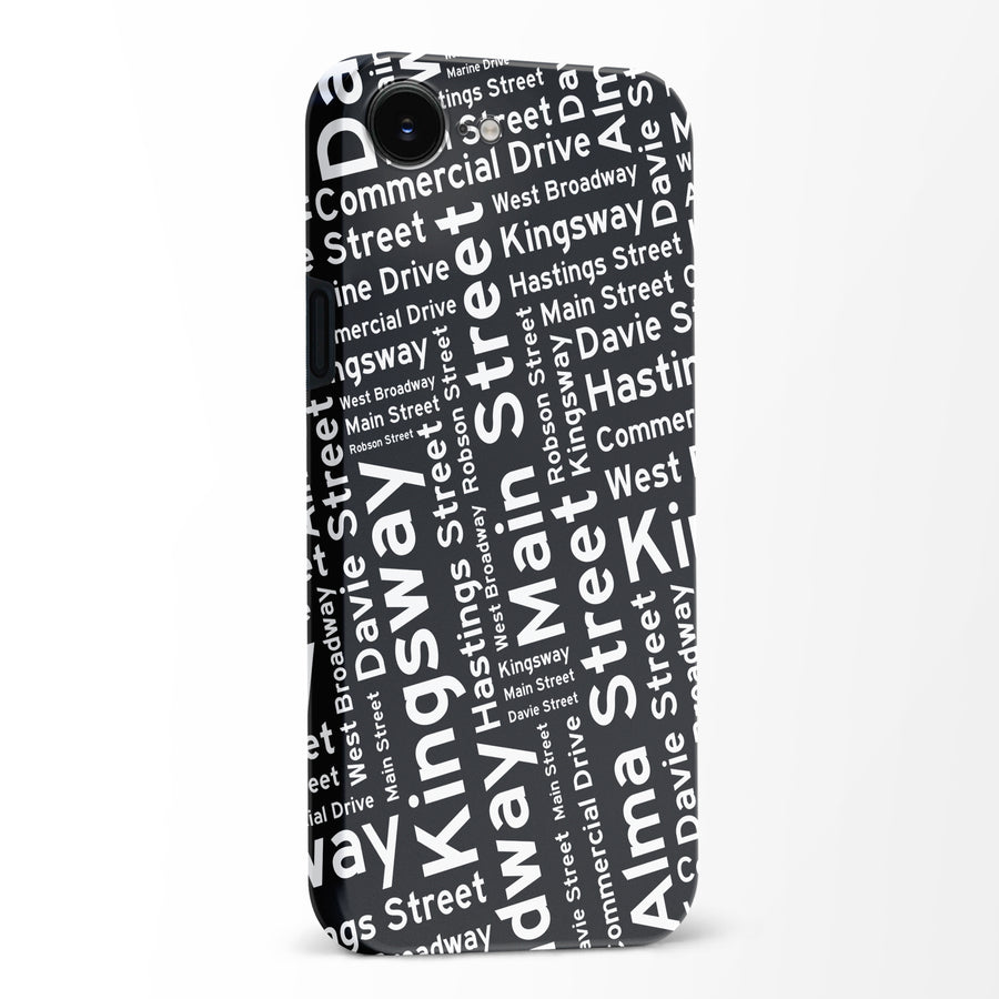 Vancouver Street Names Canadiana Phone Case - Black