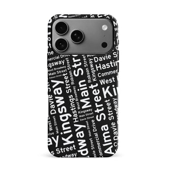 iPhone 17 Pro Max Vancouver Street Names Canadiana Phone Case Black