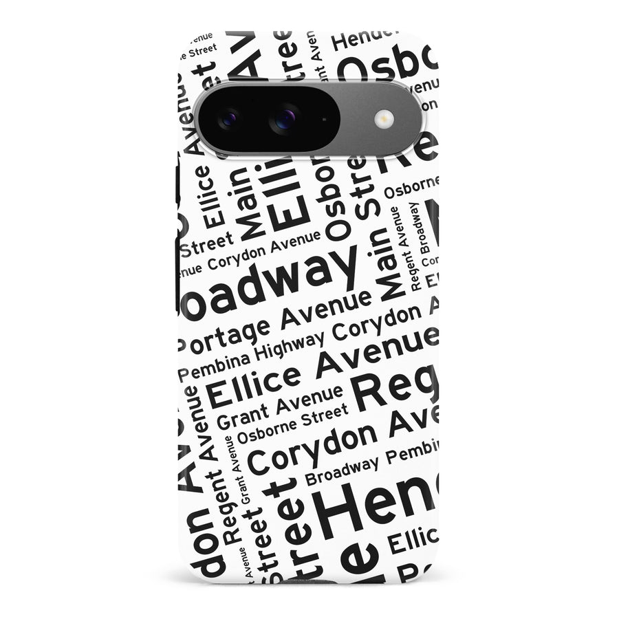 Google Pixel 9 Winnipeg Street Names Canadiana Phone Case - White