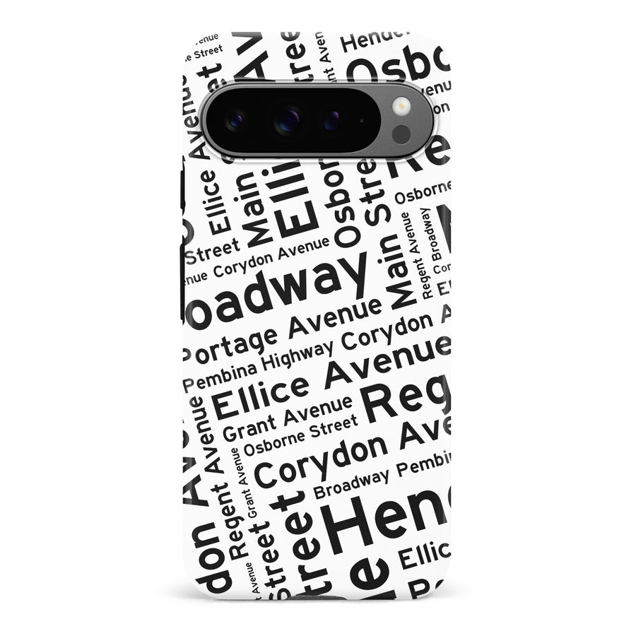 Google Pixel 9 Pro Winnipeg Street Names Canadiana Phone Case - White