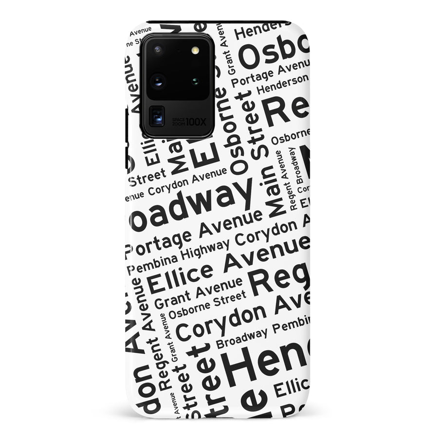Samsung Galaxy S20 Ultra Winnipeg Street Names Canadiana Phone Case - White