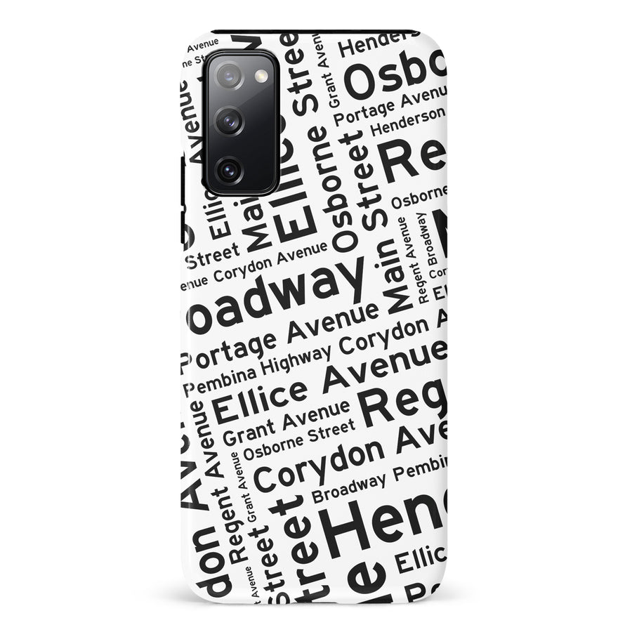 Samsung Galaxy S20 FE Winnipeg Street Names Canadiana Phone Case - White
