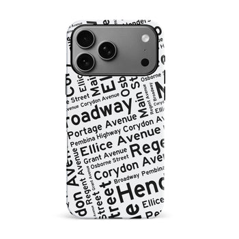iPhone 17 Pro Max Winnipeg Street Names Canadiana Phone Case White