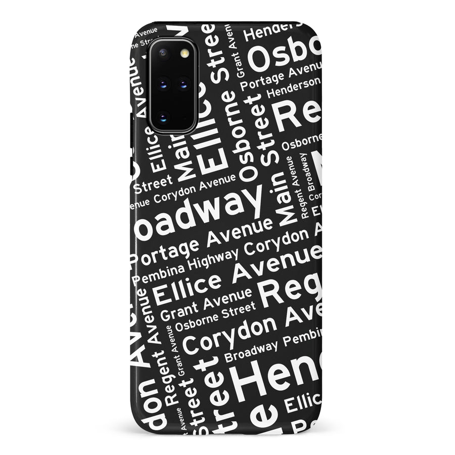 Samsung Galaxy S20 Plus Winnipeg Street Names Canadiana Phone Case - Black