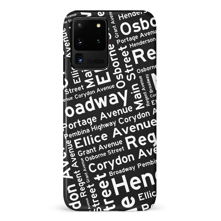 Samsung Galaxy S20 Ultra Winnipeg Street Names Canadiana Phone Case - Black
