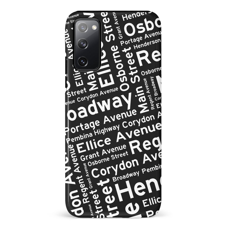 Samsung Galaxy S20 FE Winnipeg Street Names Canadiana Phone Case - Black