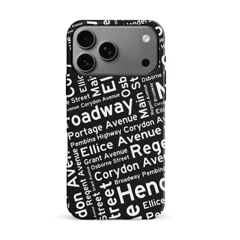 iPhone 17 Pro Max Winnipeg Street Names Canadiana Phone Case Black