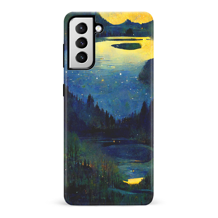 Samsung Galaxy S21 Green Lake Nature Phone Case