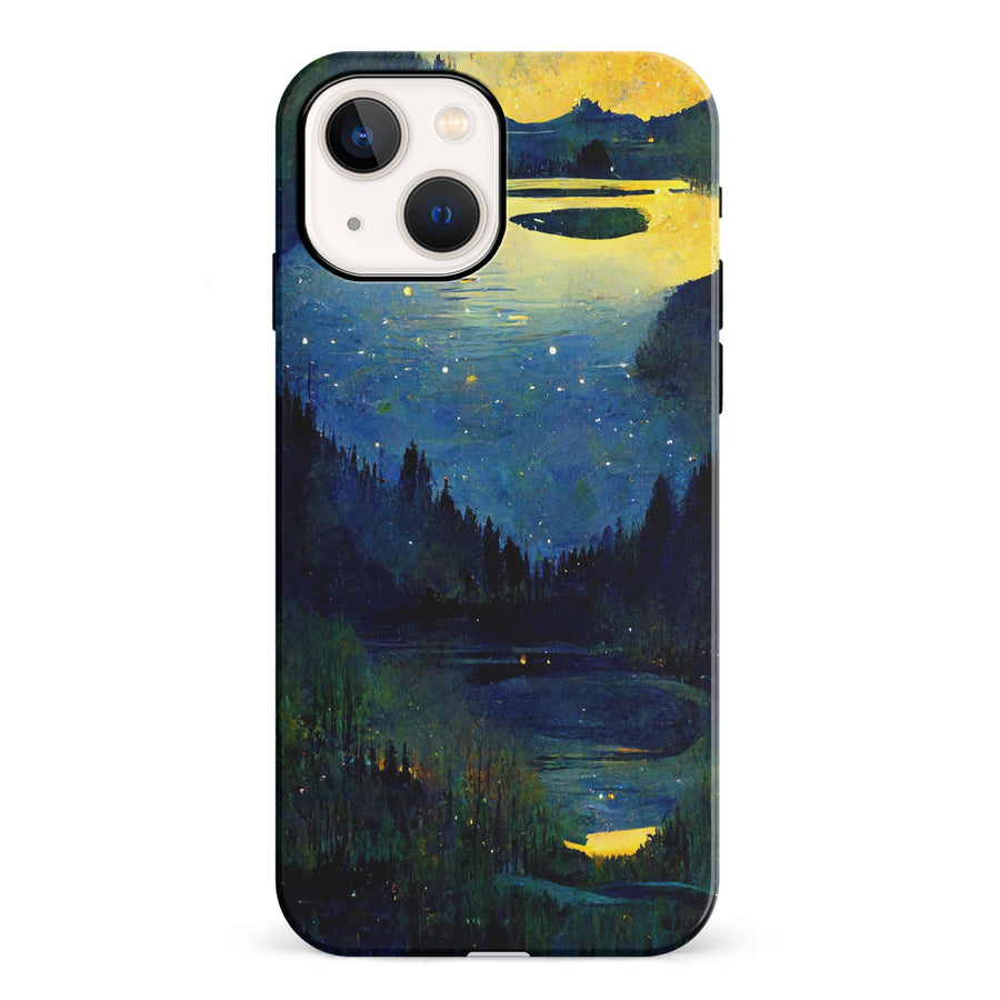 iPhone 13 Green Lake Nature Phone Case