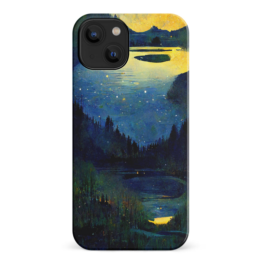 iPhone 14 Green Lake Nature Phone Case