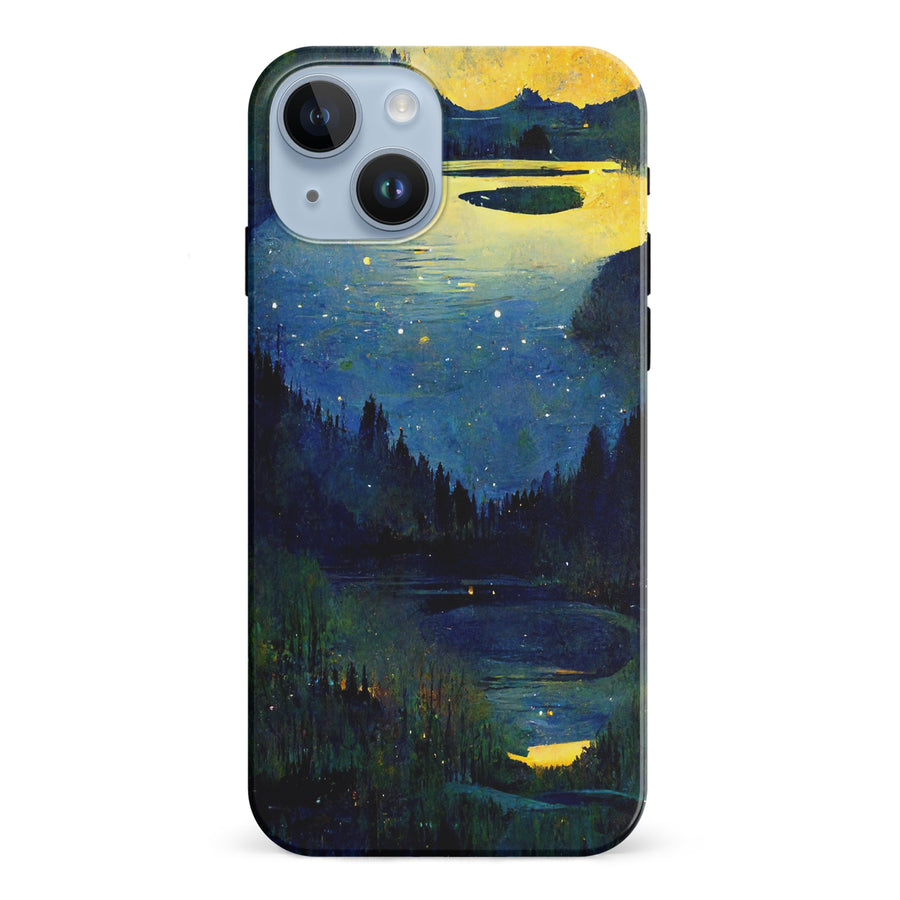 iPhone 15 Green Lake Nature Phone Case