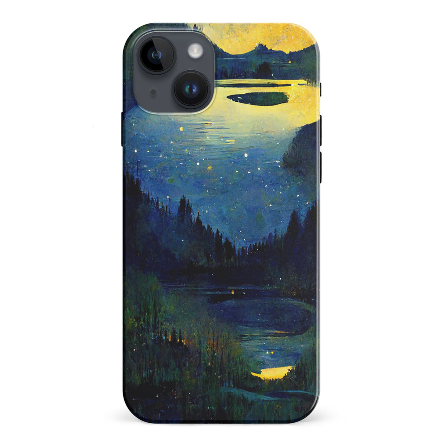 iPhone 15 Plus Green Lake Nature Phone Case