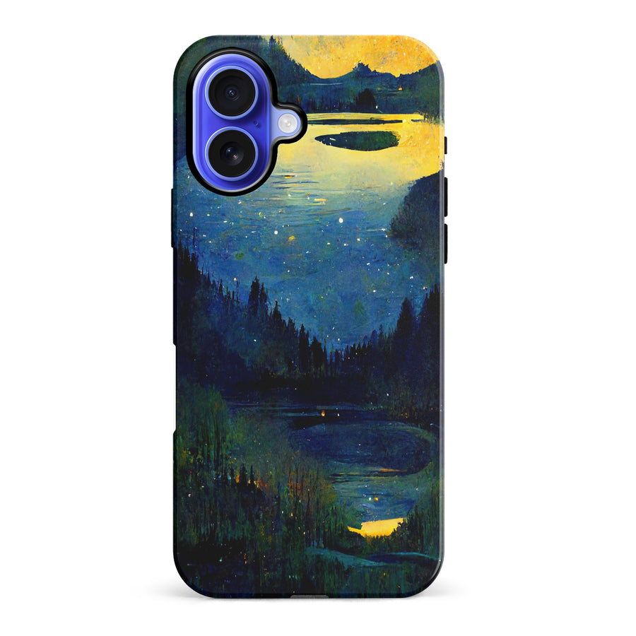 iPhone 16 Plus Green Lake Nature Phone Case