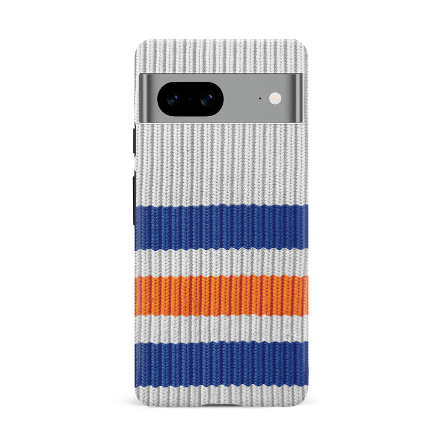 Google Pixel 8A Hockey Sock Phone Case - Edmonton Oilers Away