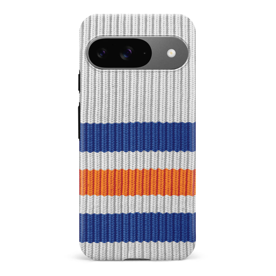 Google Pixel 9 Hockey Sock Phone Case - Edmonton Oilers Away