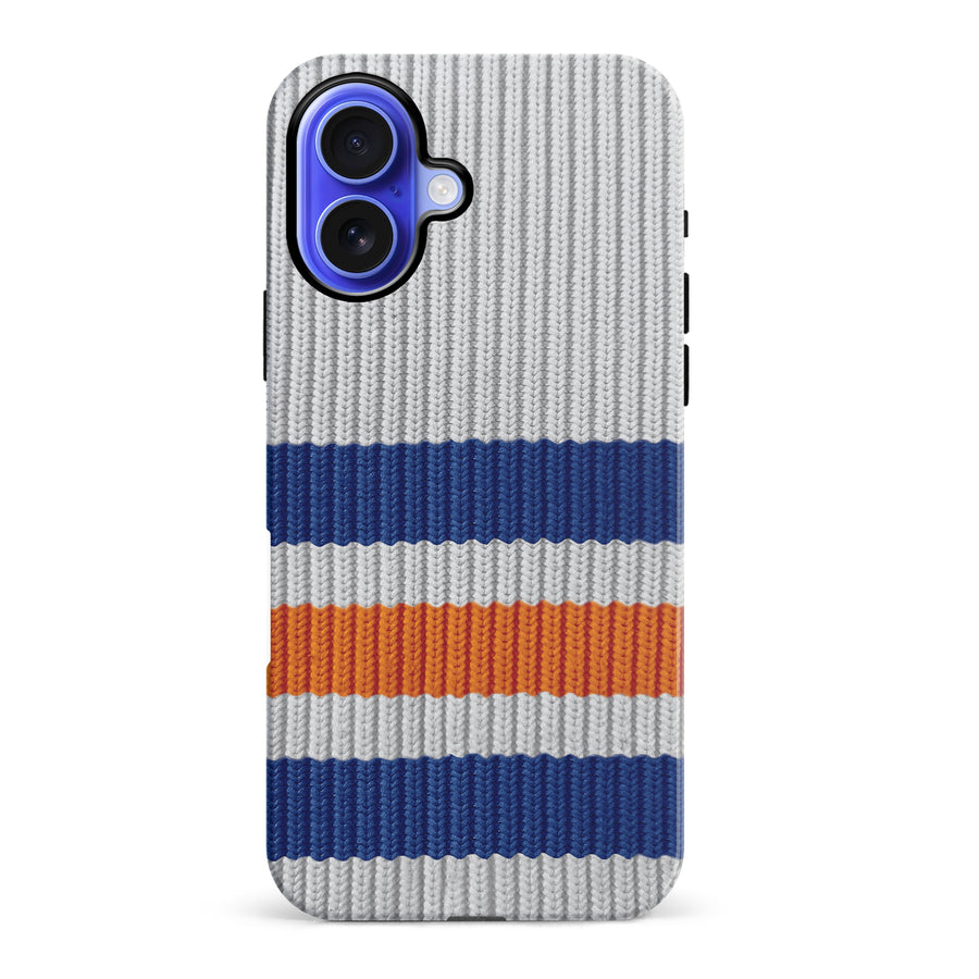 iPhone 16 Plus Hockey Sock Phone Case - Edmonton Oilers Away