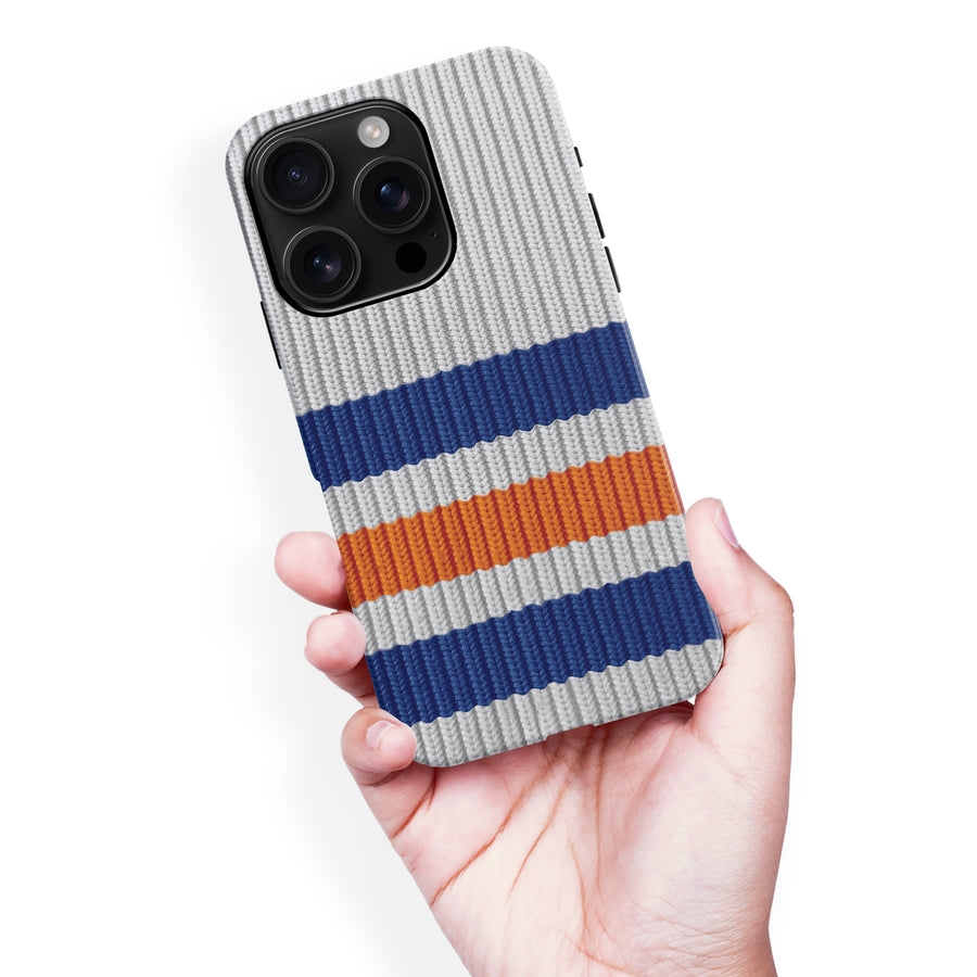 iPhone 16 Pro Max Hockey Sock Phone Case - Edmonton Oilers Away