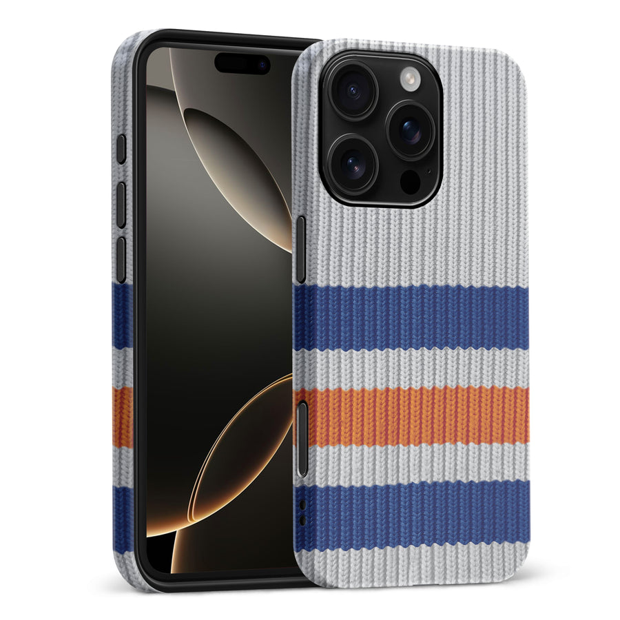 iPhone 16 Pro Max Hockey Sock Phone Case - Edmonton Oilers Away