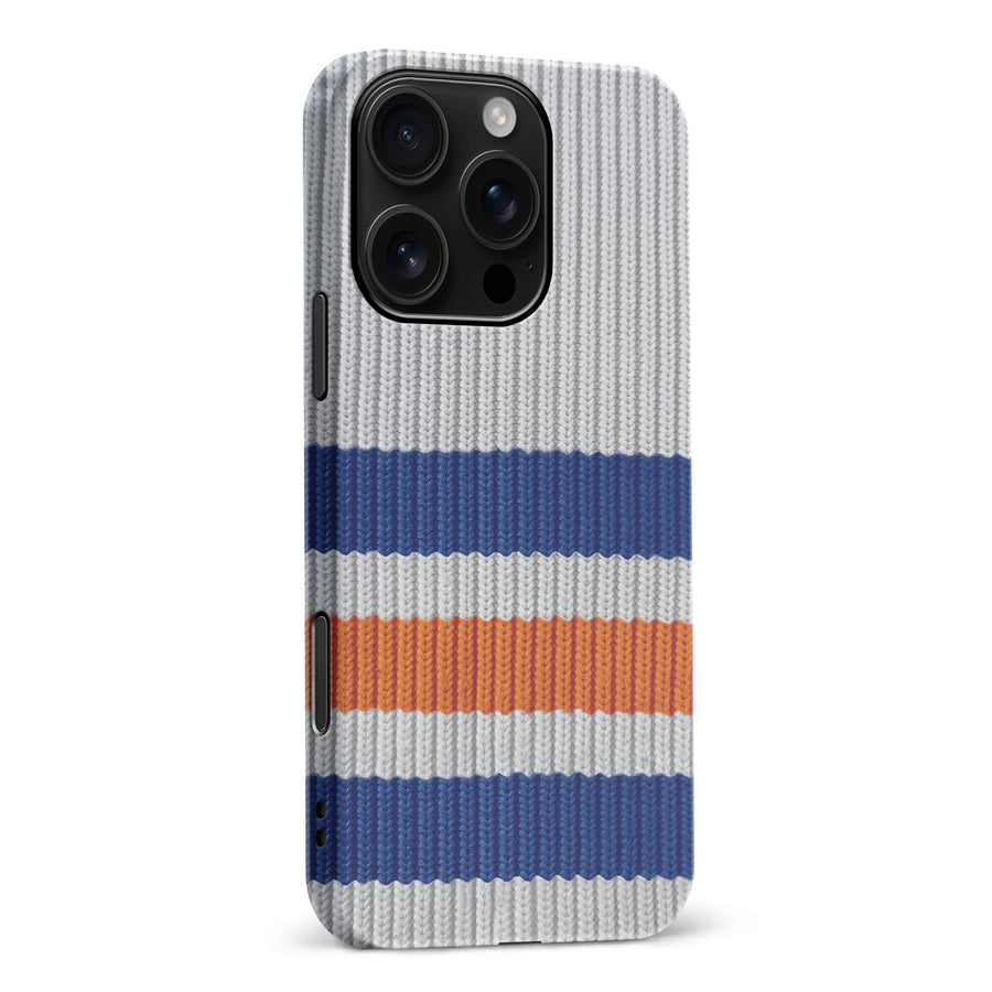 iPhone 16 Pro Max Hockey Sock Phone Case - Edmonton Oilers Away