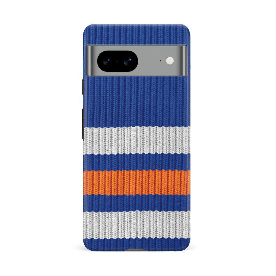 Google Pixel 8A Hockey Sock Phone Case - Edmonton Oilers Home