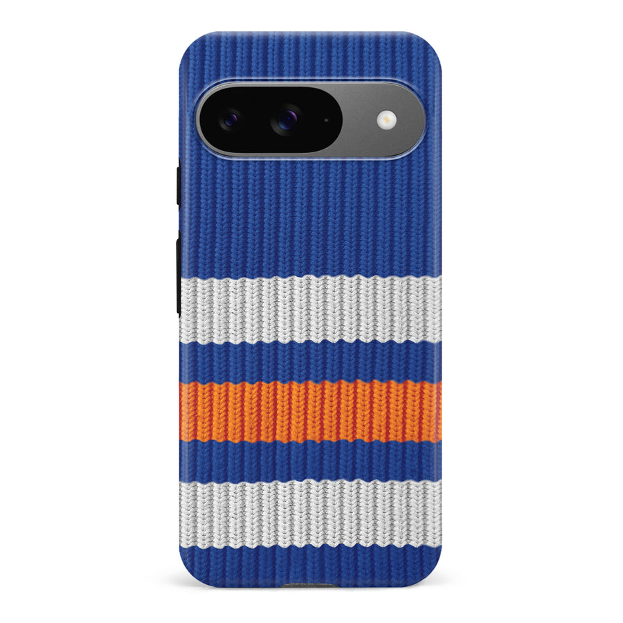 Google Pixel 9 Hockey Sock Phone Case - Edmonton Oilers Home