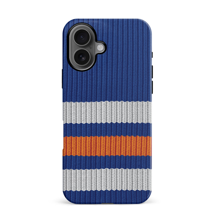 iPhone 16 Hockey Sock Phone Case - Edmonton Oilers Home