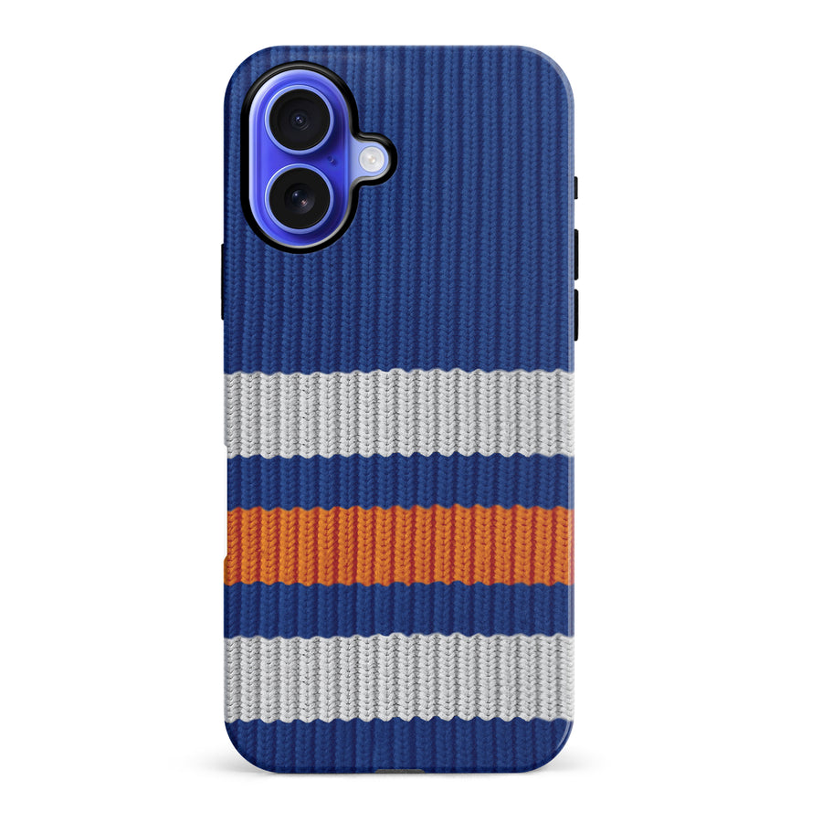 iPhone 16 Plus Hockey Sock Phone Case - Edmonton Oilers Home