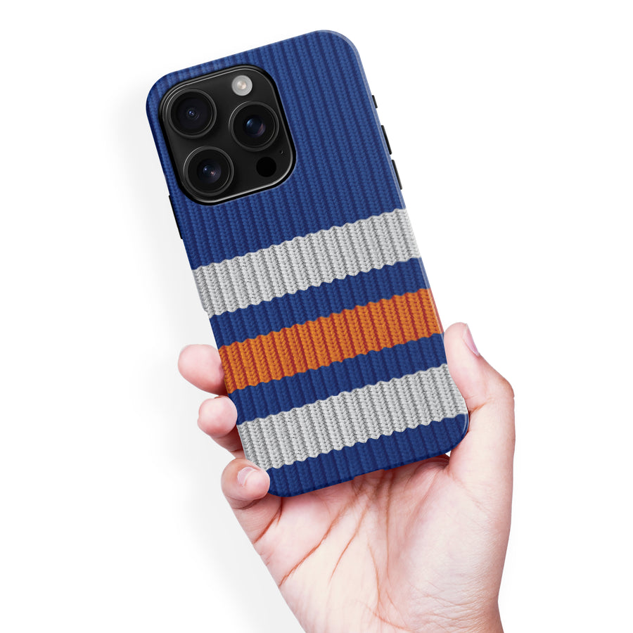 iPhone 16 Pro Max Hockey Sock Phone Case - Edmonton Oilers Home