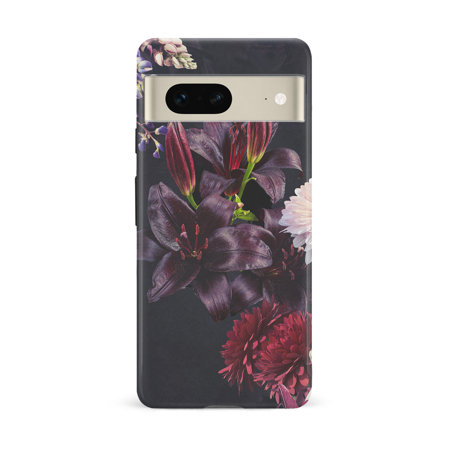 Google Pixel 7 Lily Phone Case in Dark Burgundy