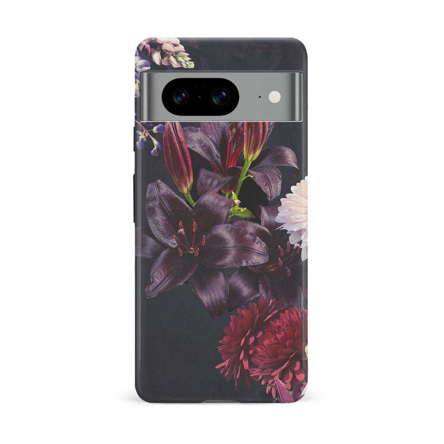 Google Pixel 8 Lily Phone Case in Dark Burgundy