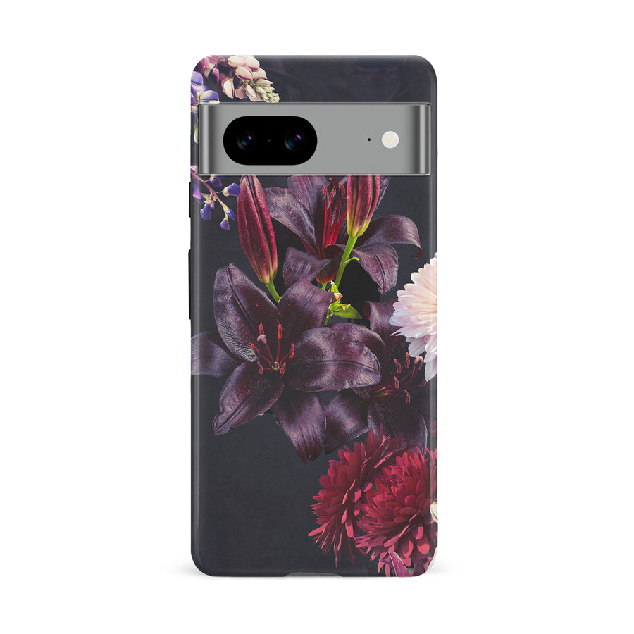 Google Pixel 8A Lily Phone Case in Dark Burgundy