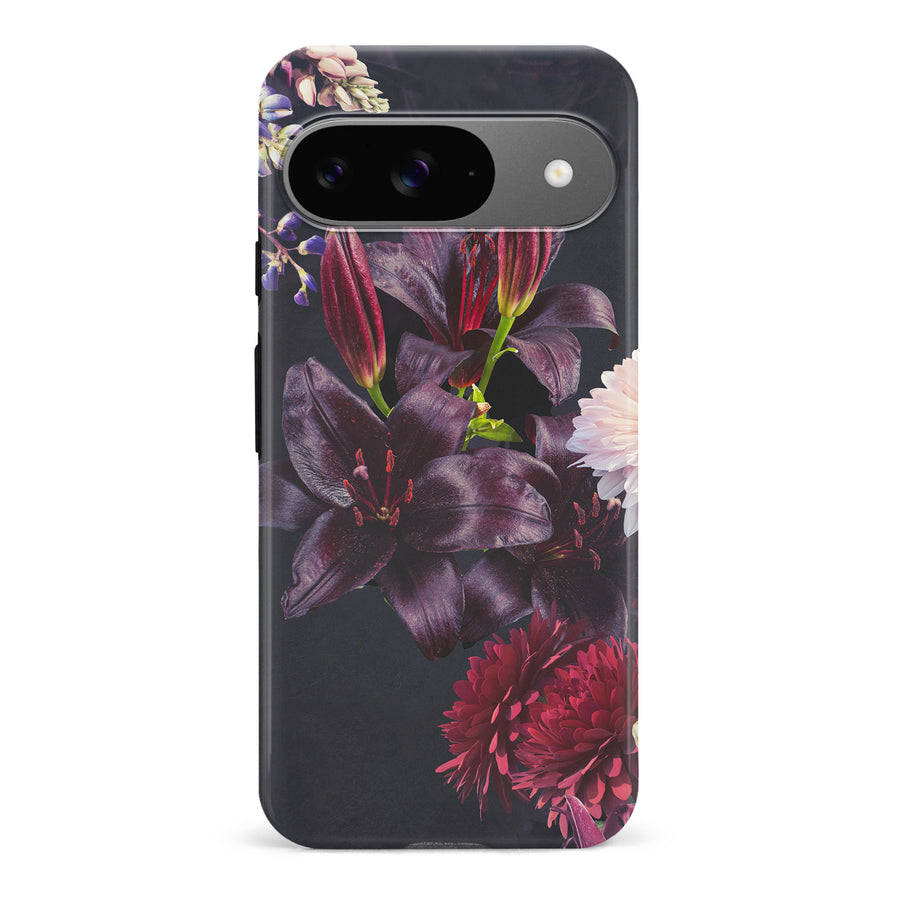 Google Pixel 9 Lily Phone Case in Dark Burgundy