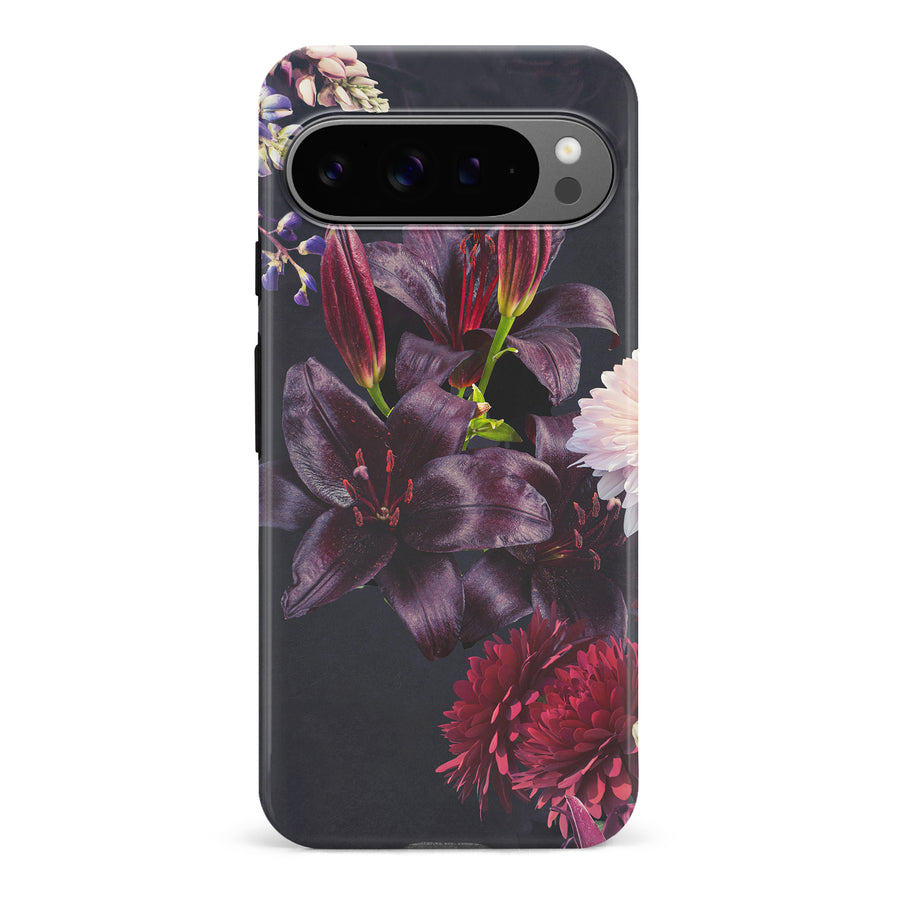 Google Pixel 9 Pro Lily Phone Case in Dark Burgundy