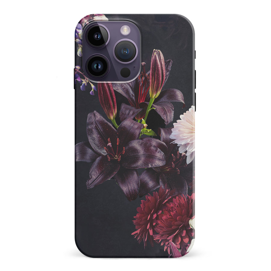 iPhone 15 Pro Lily Phone Case in Dark Burgundy