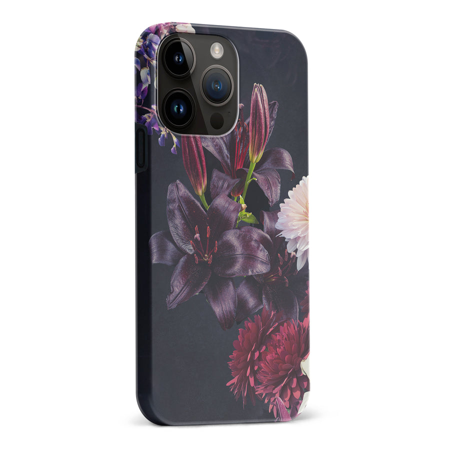 iPhone 15 Pro Max Lily Phone Case in Dark Burgundy