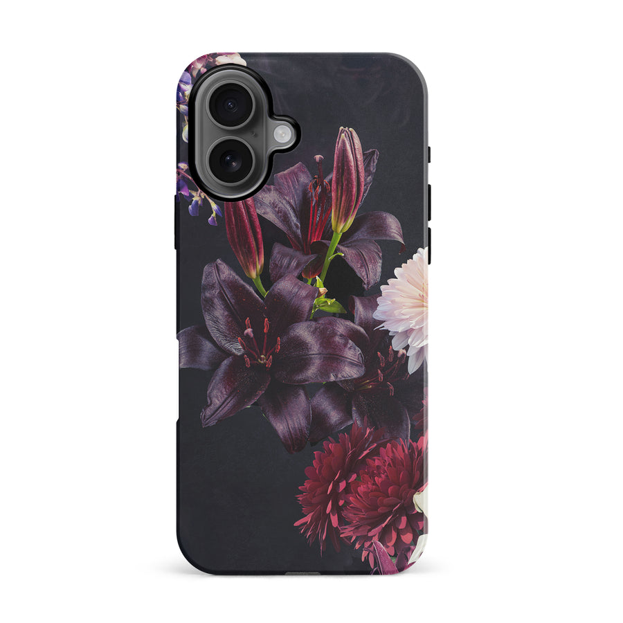 iPhone 16 Lily Phone Case in Dark Burgundy