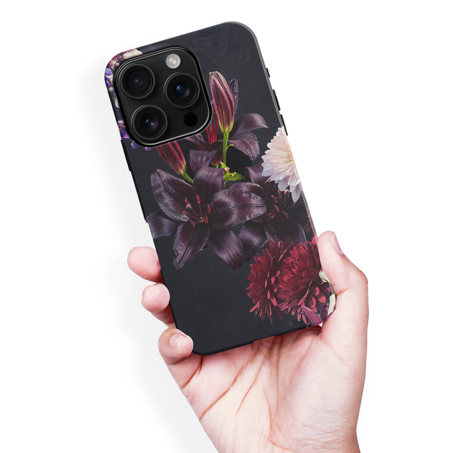 iPhone 16 Pro Max Lily Phone Case in Dark Burgundy