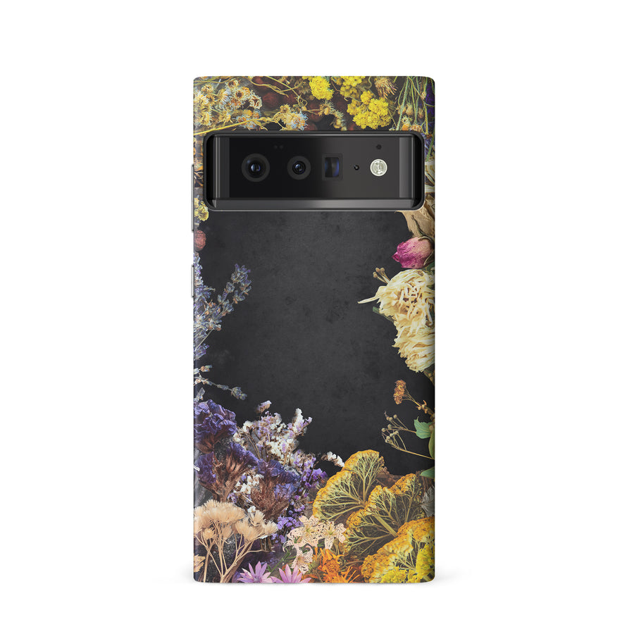 Google Pixel 6 Dried Flowers Phone Case in Black