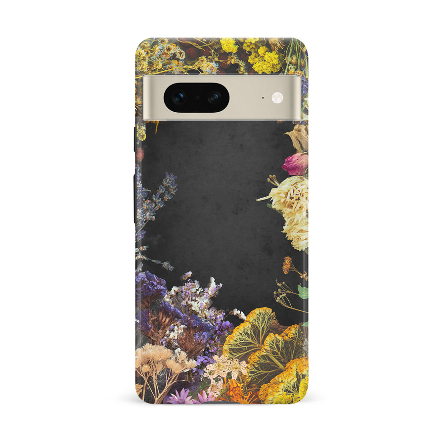 Google Pixel 7 Dried Flowers Phone Case in Black