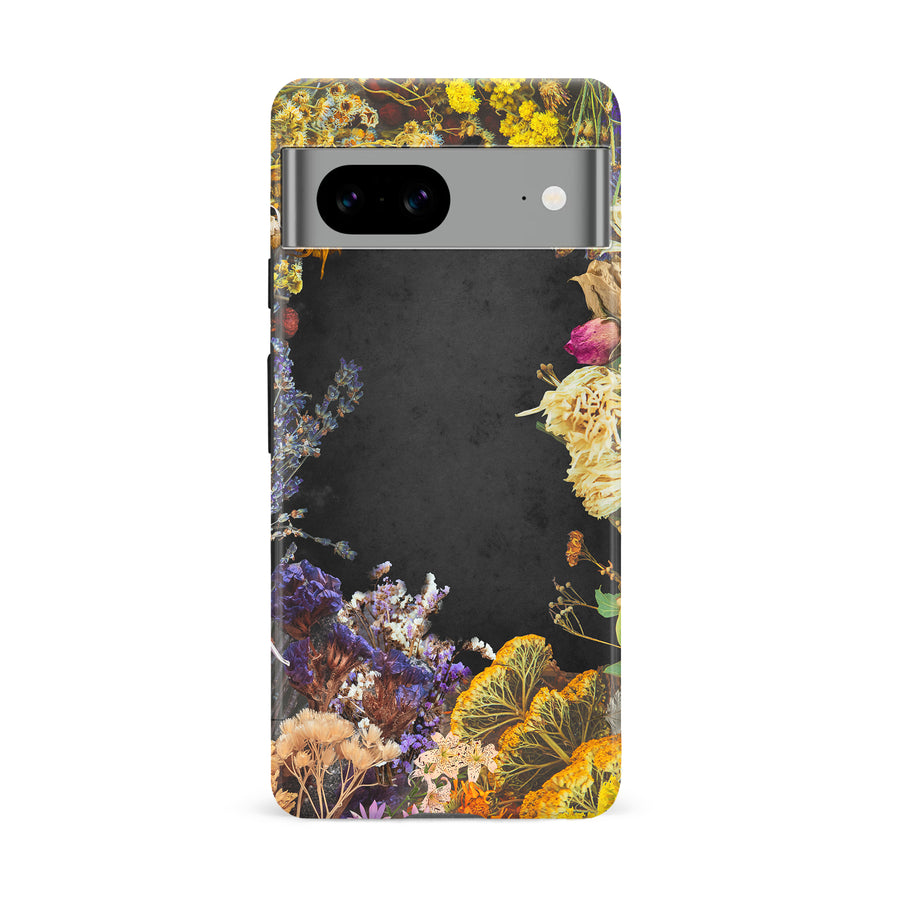 Google Pixel 8A Dried Flowers Phone Case in Black