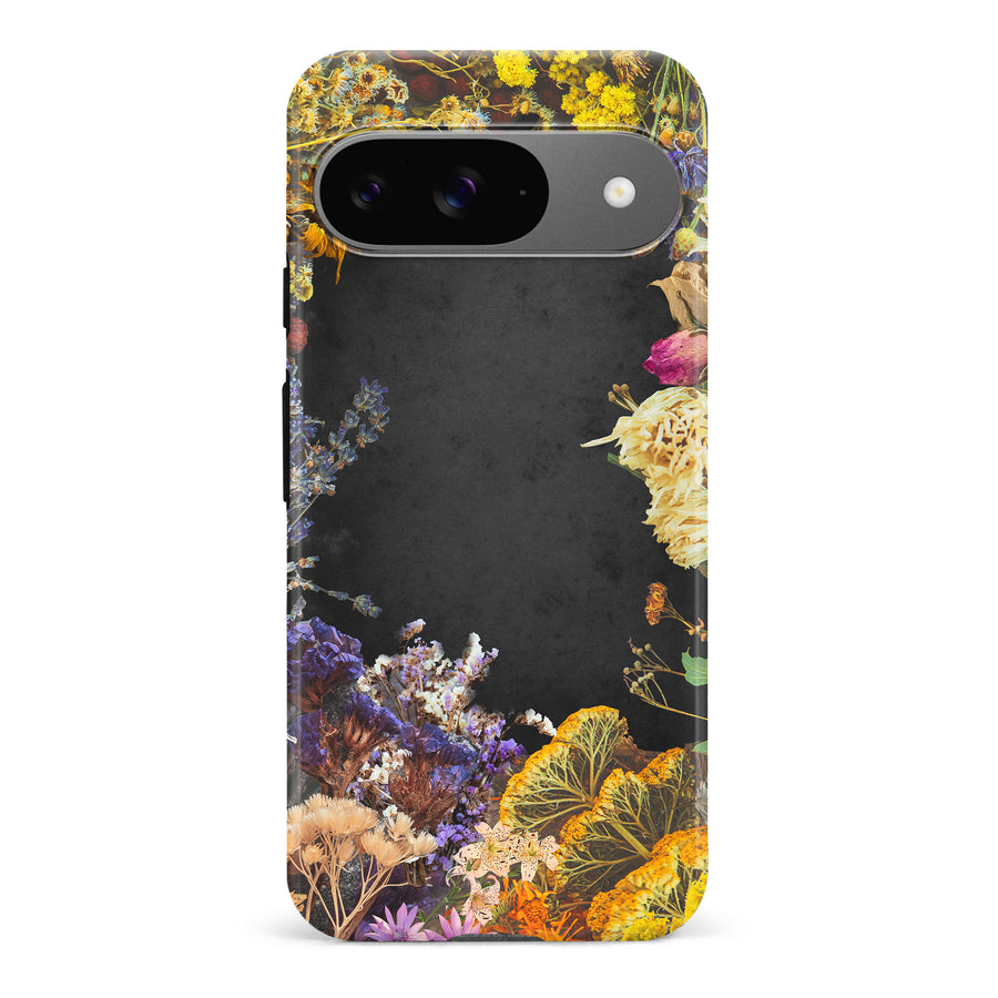 Google Pixel 9 Dried Flowers Phone Case in Black