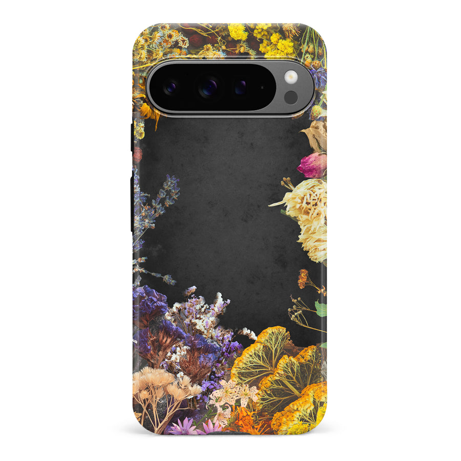 Google Pixel 9 Pro Dried Flowers Phone Case in Black