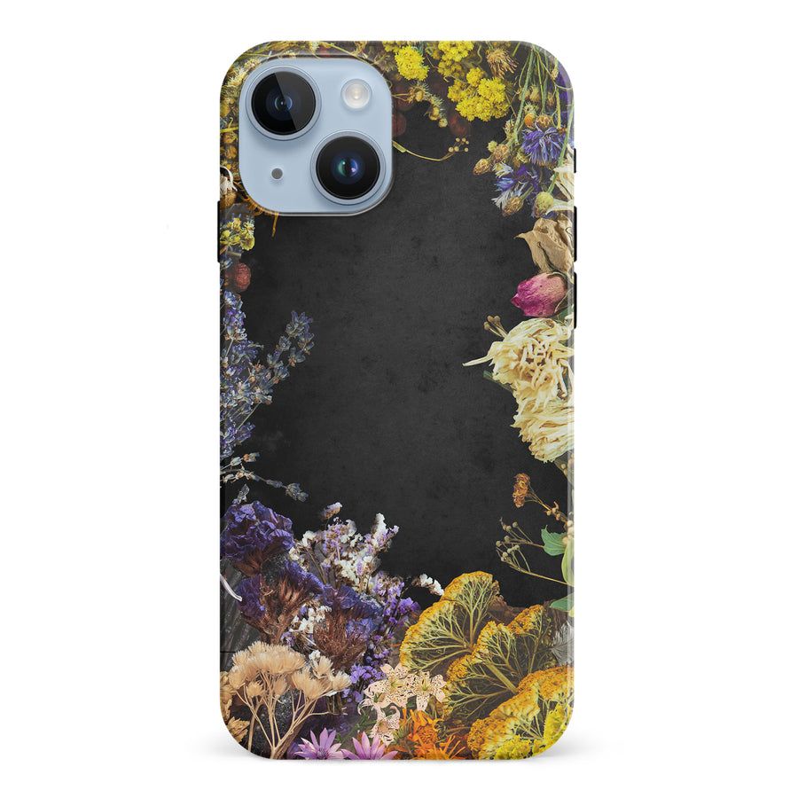 iPhone 15 Dried Flowers Phone Case in Black