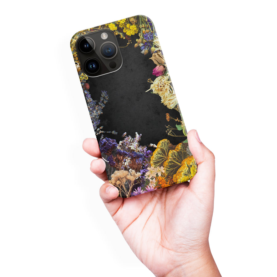 iPhone 15 Pro Max Dried Flowers Phone Case in Black