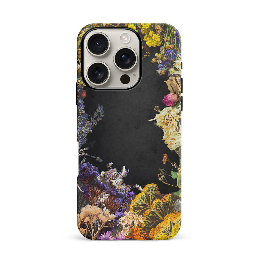 iPhone 16 Pro Dried Flowers Phone Case in Black